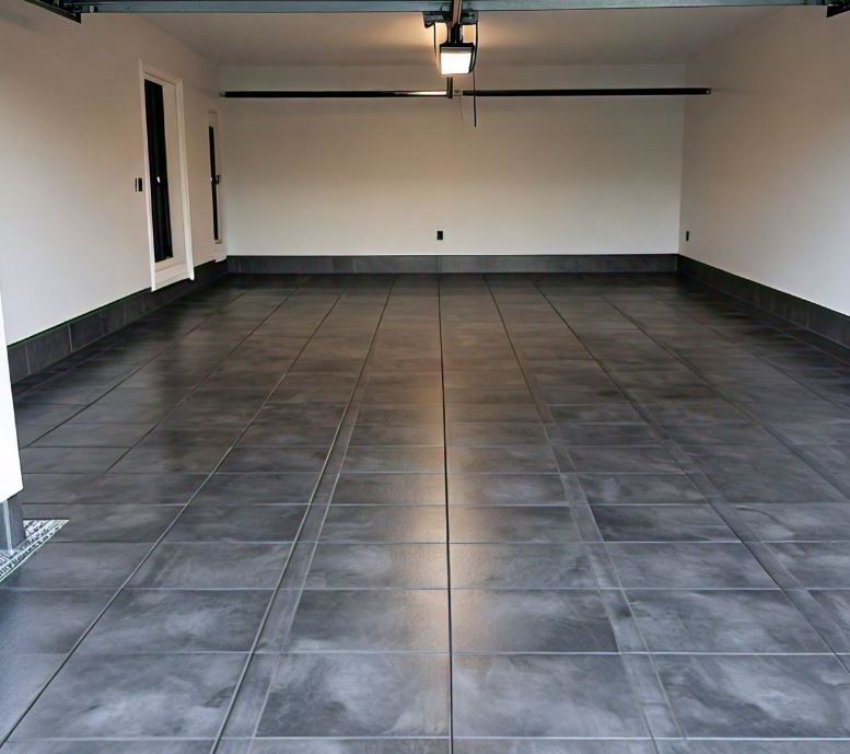 tiled garage floor