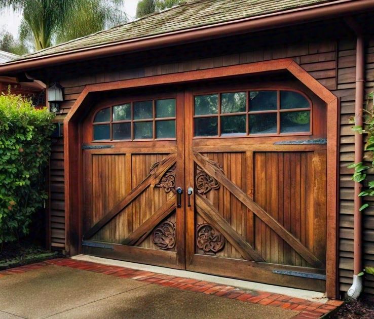 wooden garage door