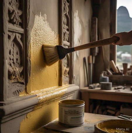 Finishing lime plaster with traditional wash in a De Waterkant home